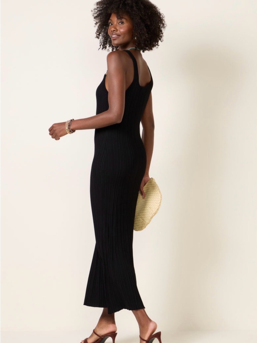 NWOT - Z Supply Julia Black Ribbed knit Midi Dress.. Size M
